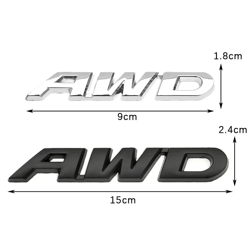 3D Metal AWD Letter Trunk and Fender Emblem Badge Sticker - view 7