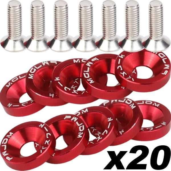 M6 Aluminum Bolt Set with Washers for Car Modifications
