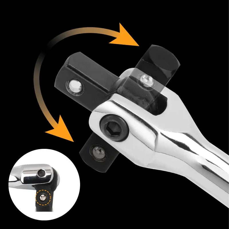 Hi-Spec 1/2" Drive Breaker Bar High-Torque F-Rod with 180 Swivel Head, Professional CR-V Steel Power Lever for Automotive repair