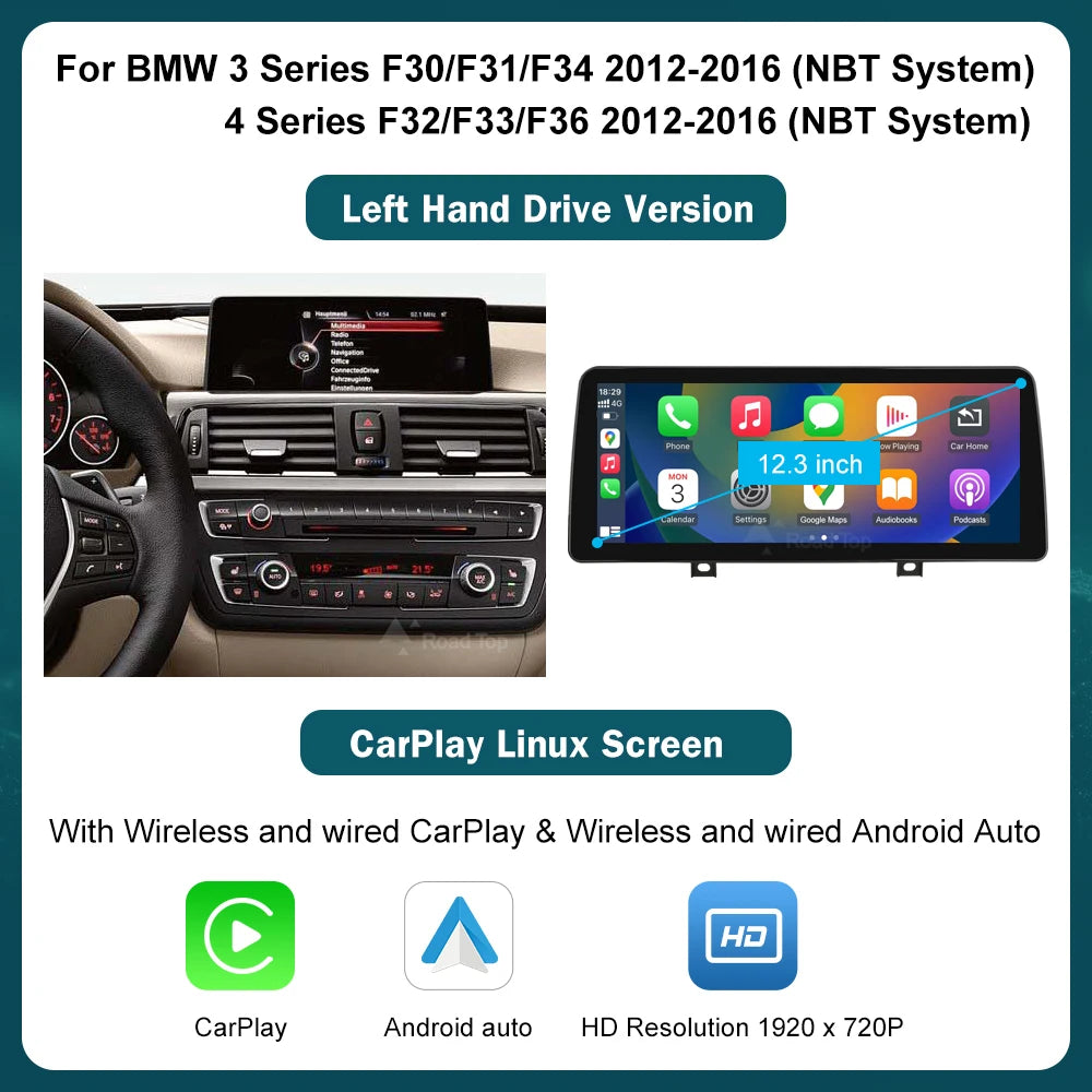Wireless CarPlay & Android Auto Display for BMW Series 1-4 - image 8