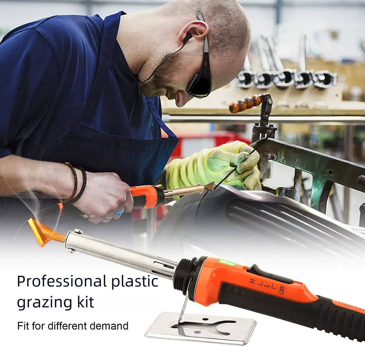 Plastic Welder Repair Hot Stapler Car Bumper Repair Tool Kit With Soldering Iron& Storage Bag For Car Bumper Kayaks Crack Repair