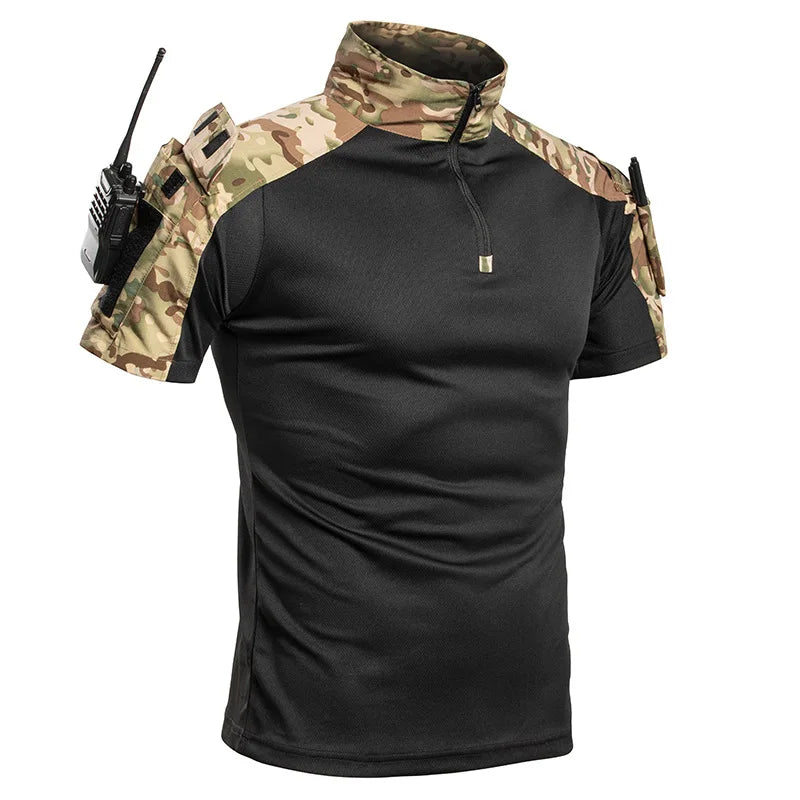 Men's Short Sleeve Camo Tactical Combat Shirt - image 12