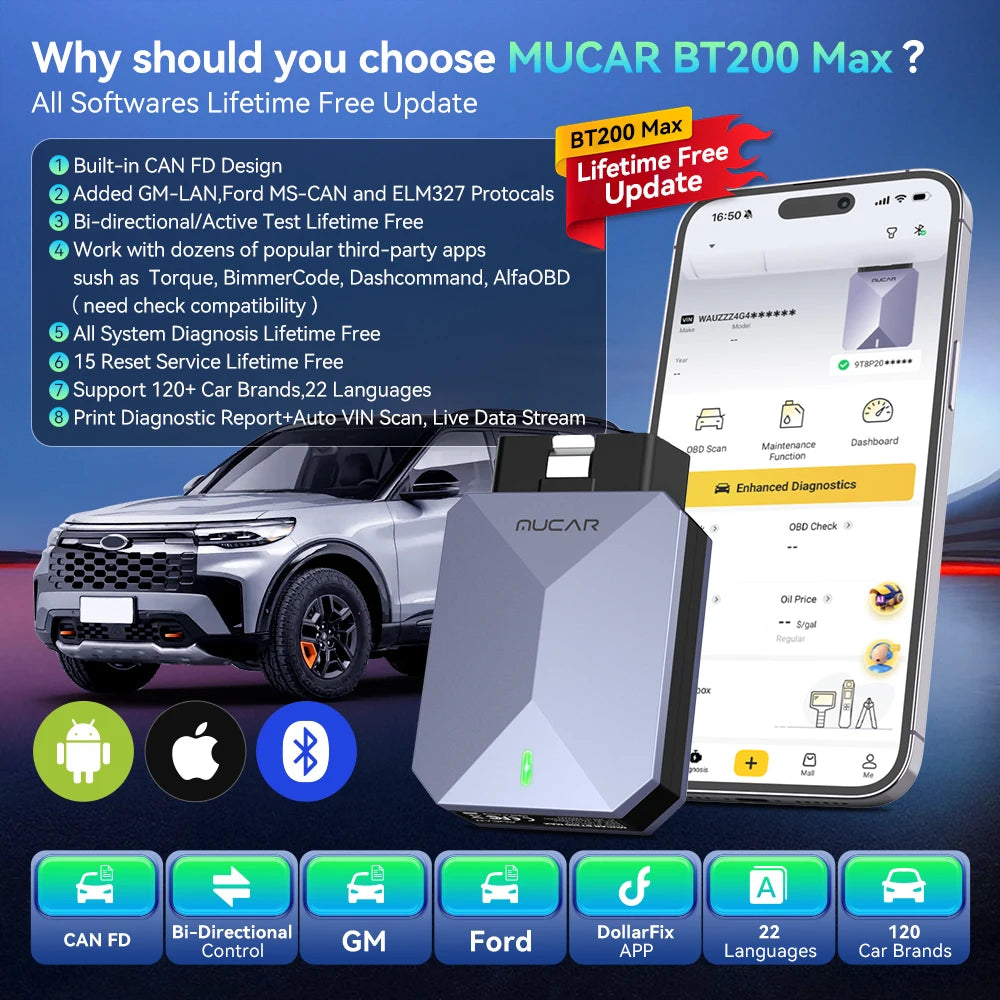 MUCAR BT200 Max OBD2 Scanner - Bluetooth Car Diagnostic Tool - image 2