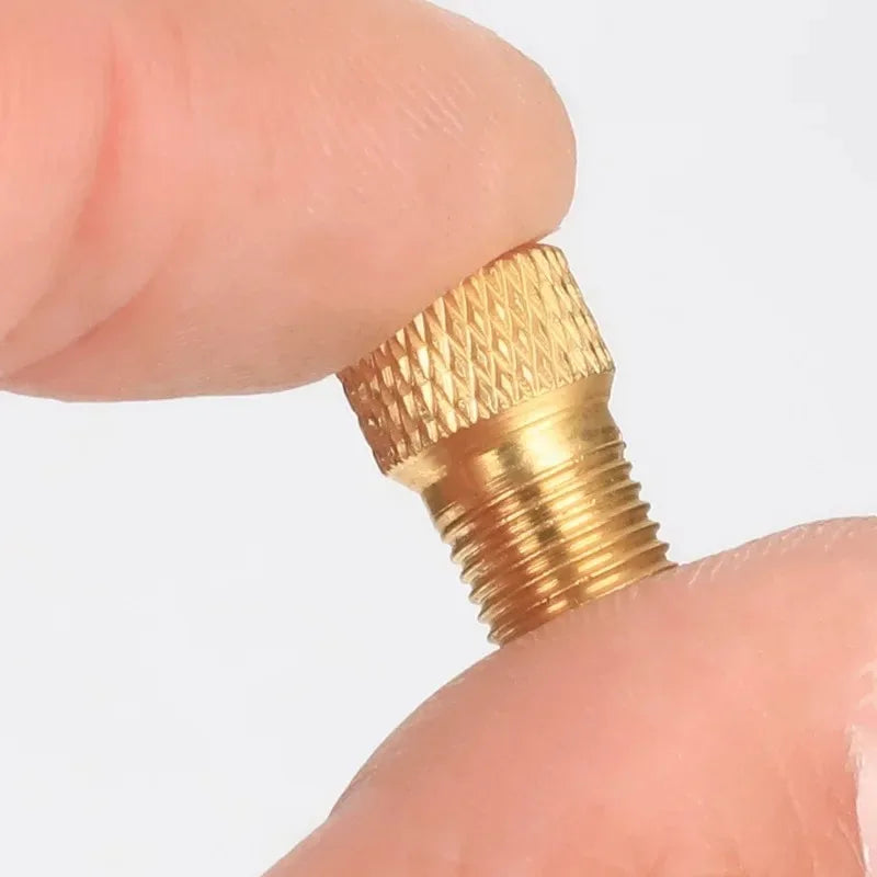 Bicycle Presta To Schrader Adapter Bike Tire Valve Adapter Copper Golden Bicycle Pump Tire Valve Connectors F/V To A/V Converter