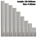 Extended Cross Electric Hammer Drill 110-500mm SDS Plus Through Wall Reinforced Concrete Hard Alloy Four Blade Impact Drill Bit
