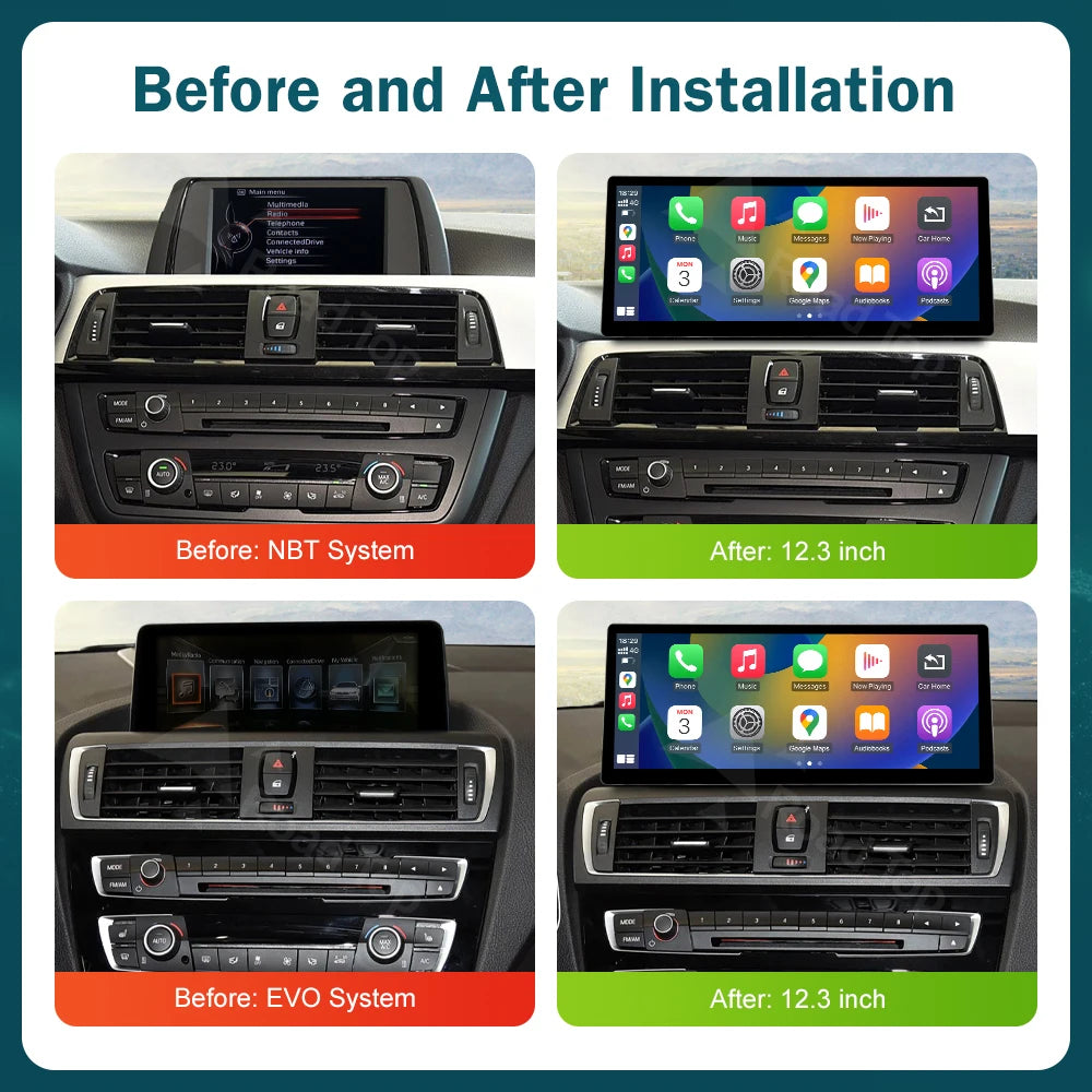 12.3-inch Wireless CarPlay Android Auto for BMW 3/4 Series 2012-2018 - image 4