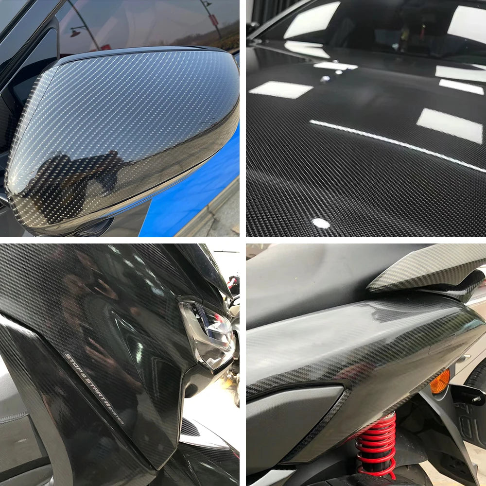 Carbon Fiber Car Body Vinyl Wrap, Matte and Glossy Black Film - view 29