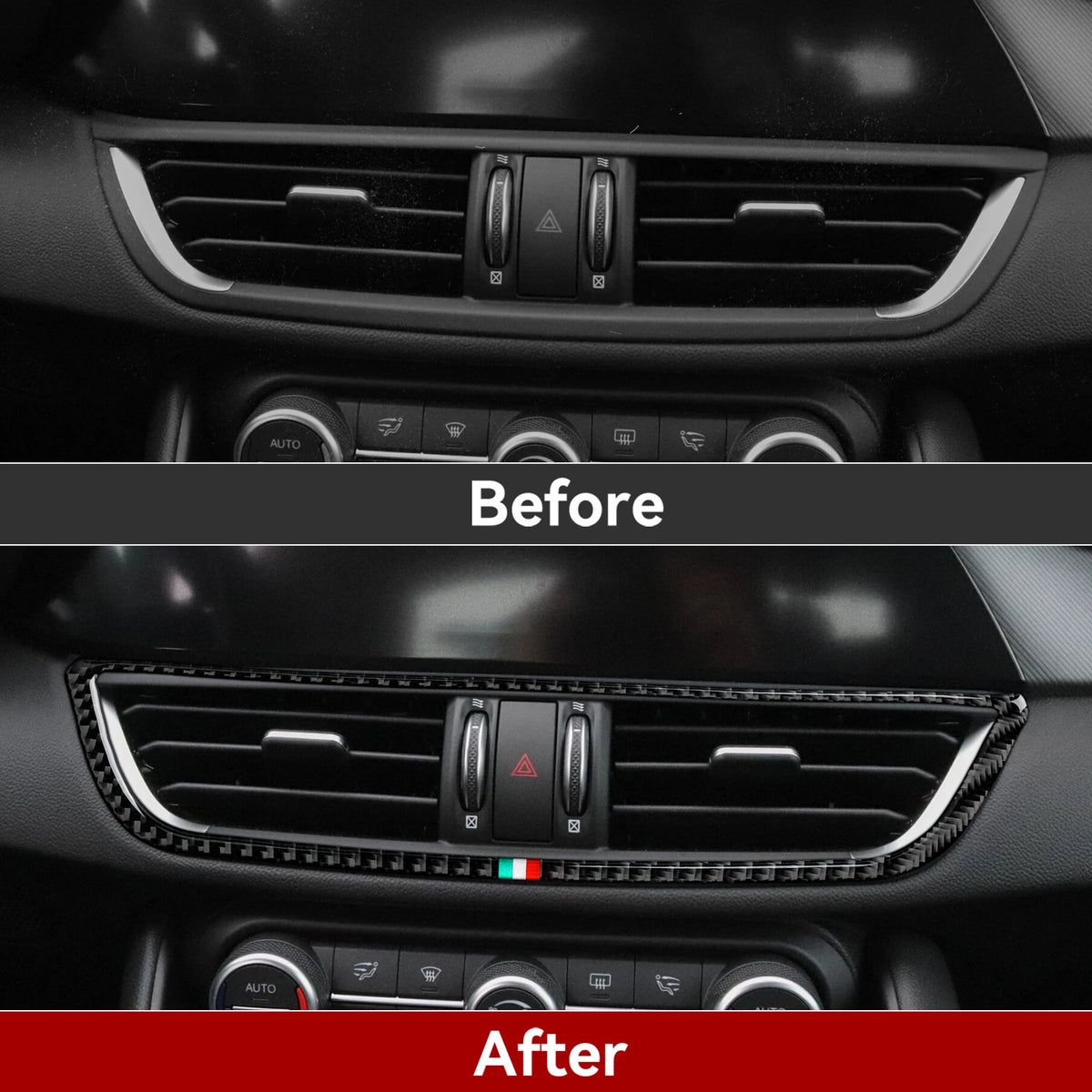 Carbon Fiber Interior Trim Stickers for Alfa Romeo Giulia and Stelvio