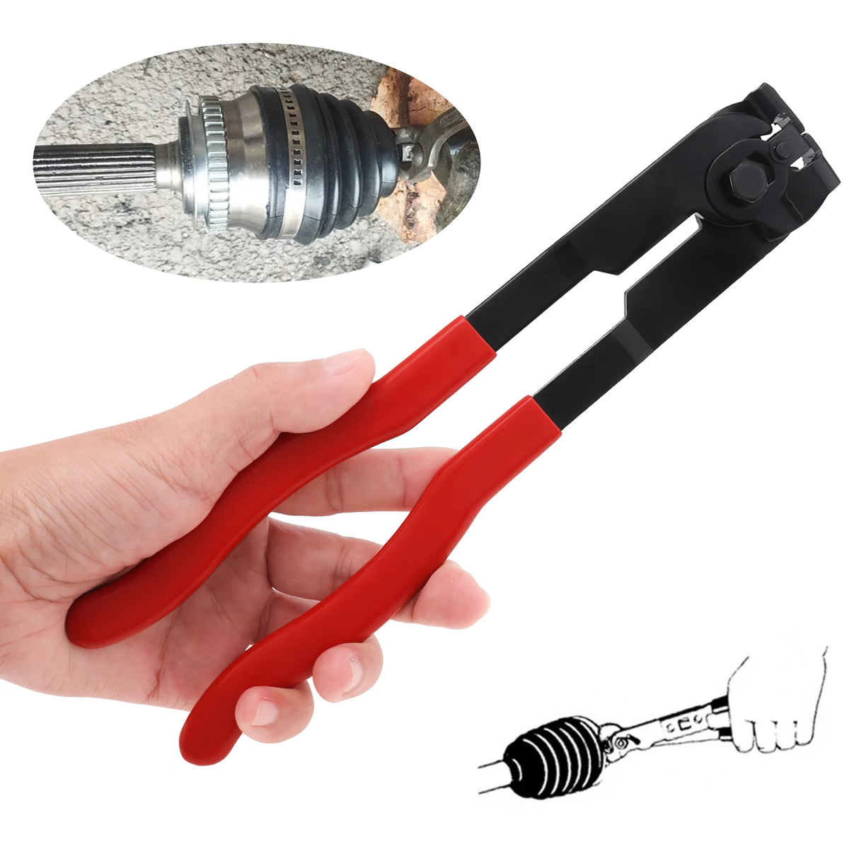 CV Boot Dust Cover Clamp Pliers Kit with 20 Bands for Car ATV - image 2