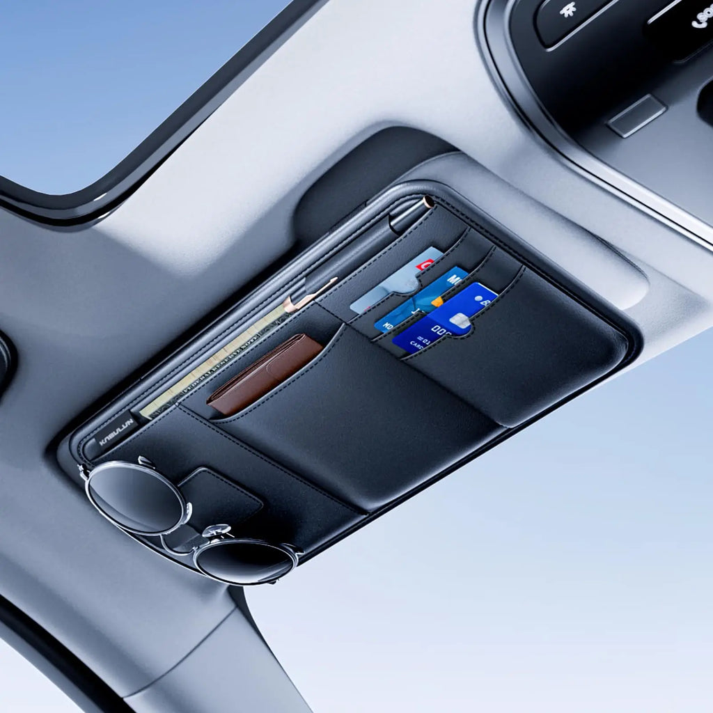 Car Sun Visor Organizer, Multi-Function Storage Holder for Sunglasses, Cards & Documents