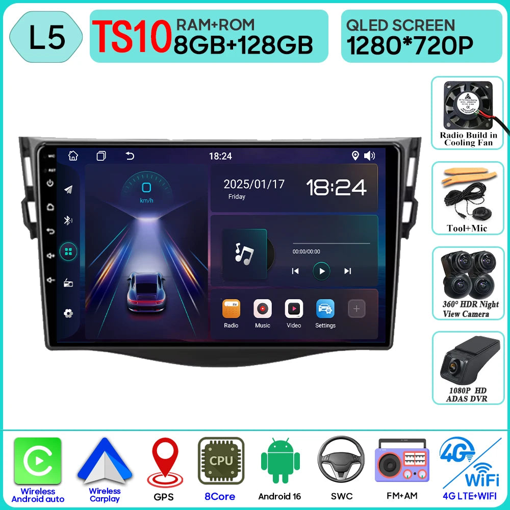 Android Auto Carplay GPS for Toyota RAV4 2005-2013 9 Inch Car Radio - image 7
