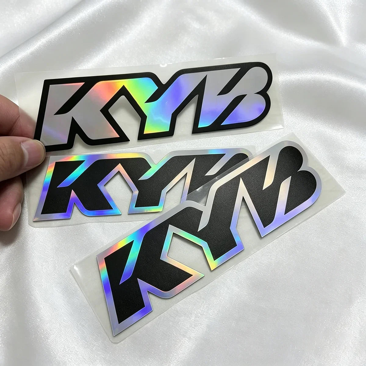 Reflective Motorcycle Front Fork Sticker Pair, Laser Finish