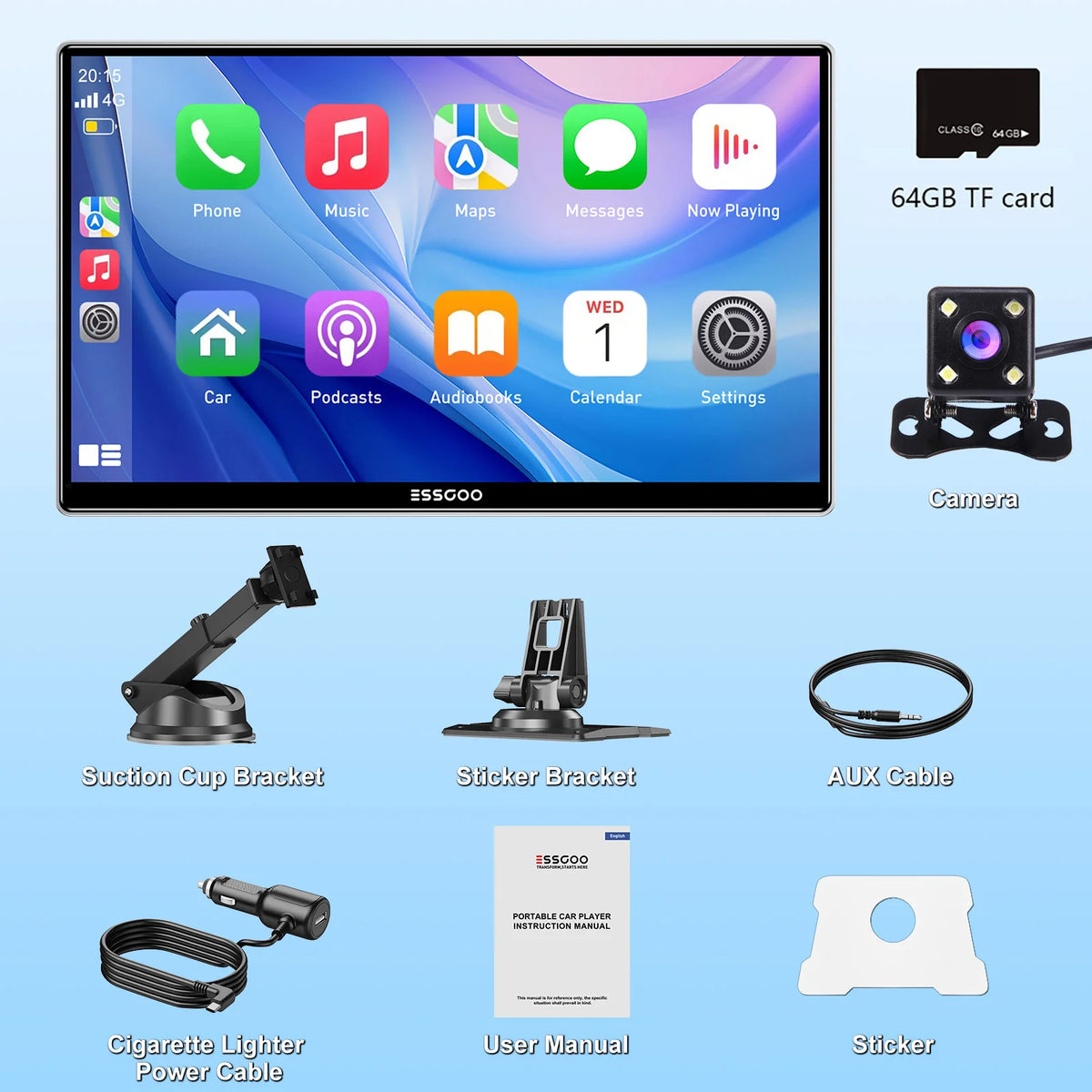 9-Inch Touchscreen Car Stereo with Apple CarPlay & Android Auto - image 9