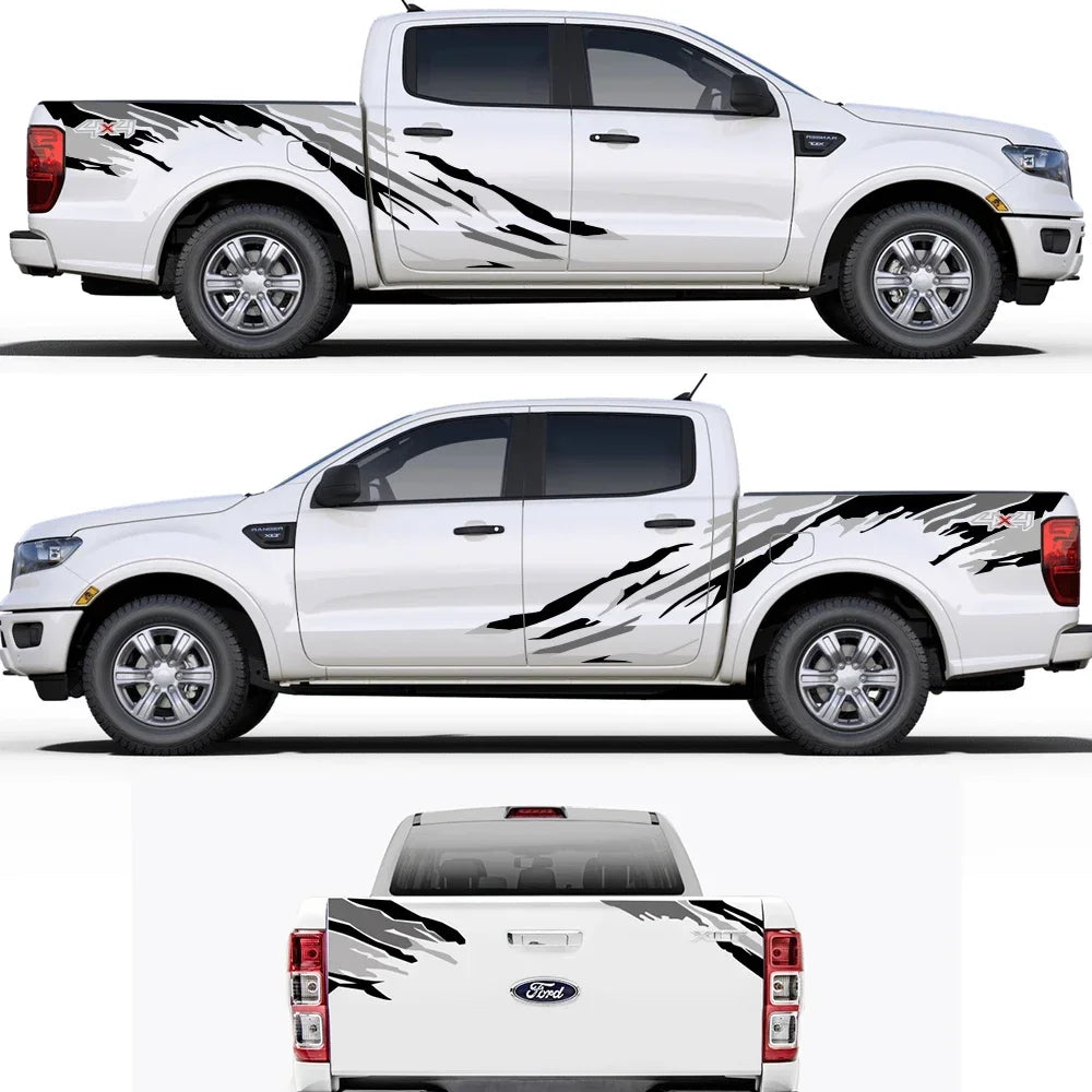 Pickup Truck Tuning Decal Set, 3 Pieces, Universal Fit