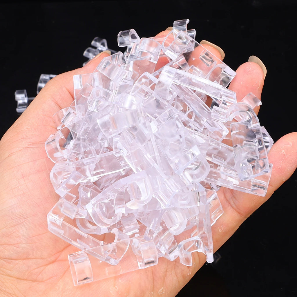 Transparent Cable Organizer Clips, 20/100 Pack