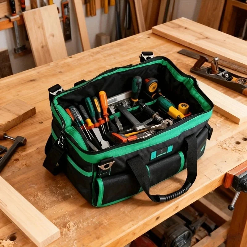 Wide-Mouth Tool Bag Organizer with Soft Handle