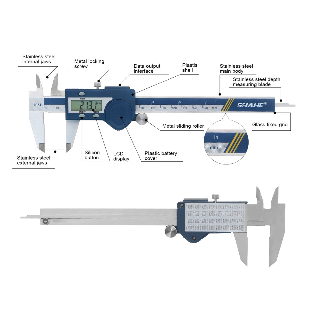 Digital Caliper 0-150mm Stainless Steel Electronic Vernier Gauge - image 3