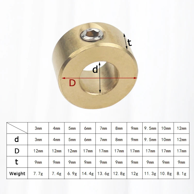 Brass Drill Depth Stop Collars 3-12mm with Hex Wrench for Woodworking - image 2