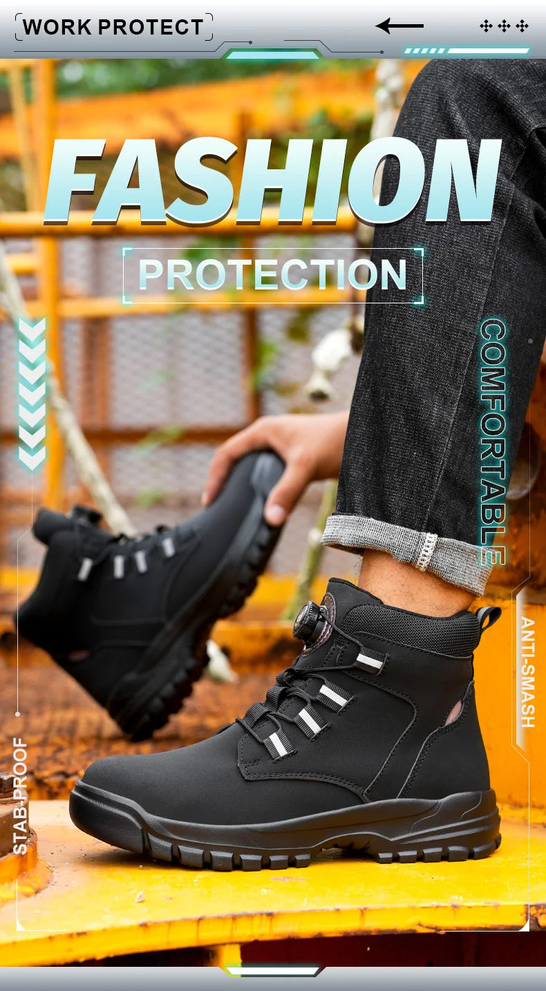 Waterproof Steel Toe Work Boots with Kevlar Insoles - image 8