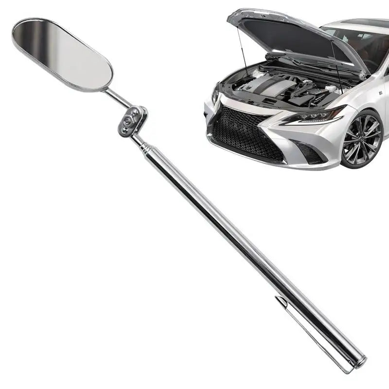 Automobile Repair Inspection Mirror Telescopic Mirror 360-Degree Rotating with LED Light Folding Elliptical Retractable Mirror