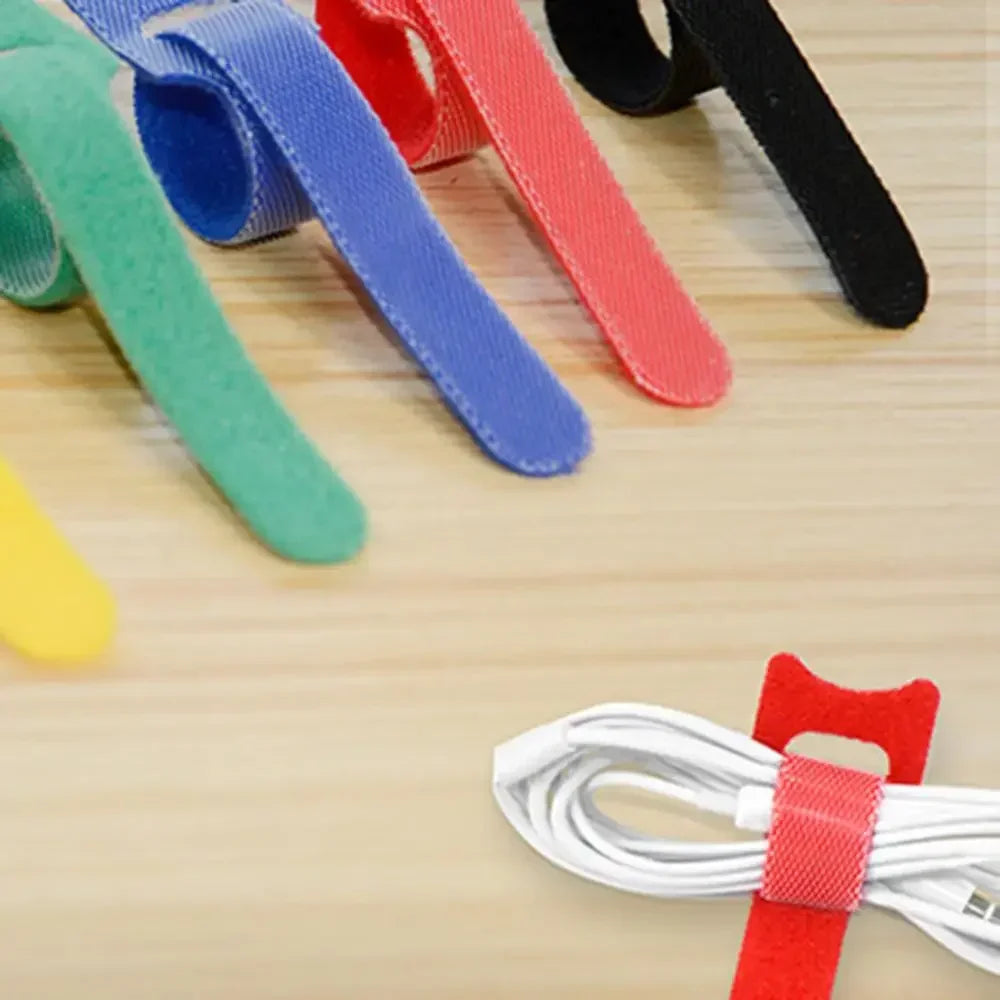 50pcs/100pcs Releasable Reusable Colored Cable Ties Nylon Loop Wrap T-type Zip Ties