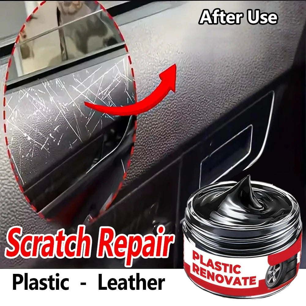 Car Interior Scratch Repair Paste Shine Restoration Black Interior Dashboard Plastic Surfaces