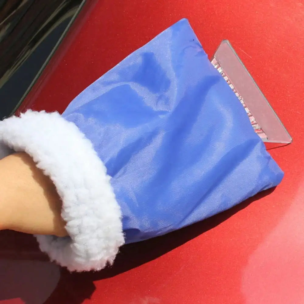 Car mounted with protective cover, winter car snow shovel, snow shovel with plush warm gloves, defrosting and ice removal shovel