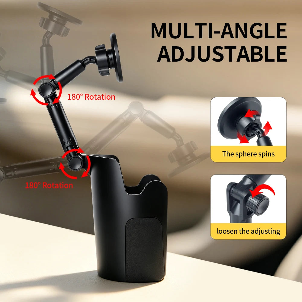 Magnetic Cup Holder Car Phone Mount – 360° Rotatable