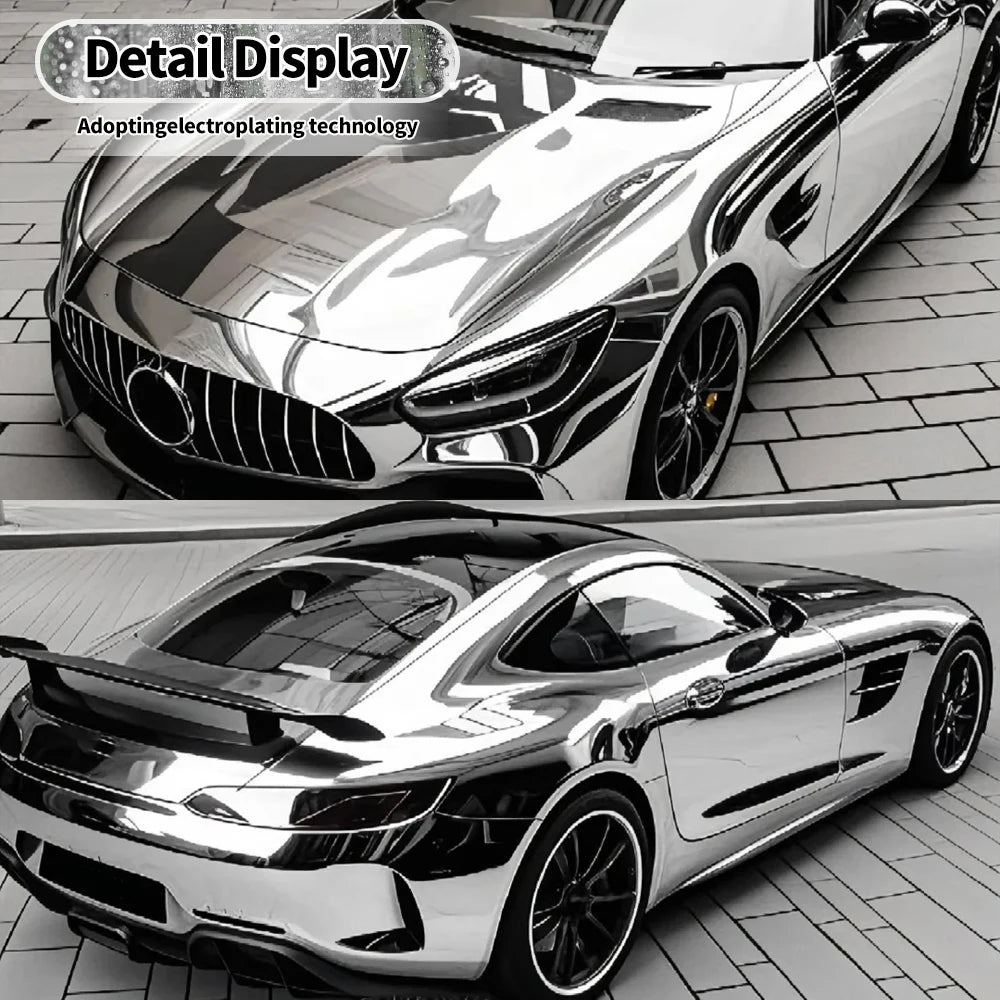 Chrome Silver Mirror Vinyl Wrap Roll - Air Release PVC Film for Car - image 5