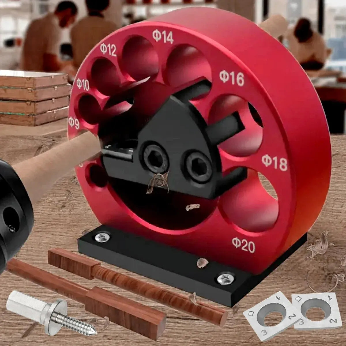 8-Hole Dowel Maker Jig Kit 8-20mm with Carbide Blades for Woodworking
