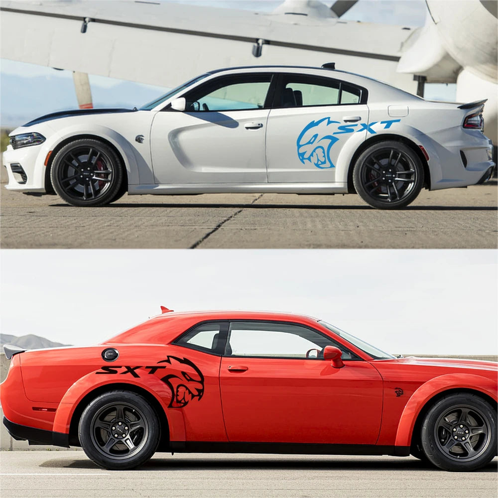 Big Cat Head Side Door Decal Pair for Dodge Charger and Challenger