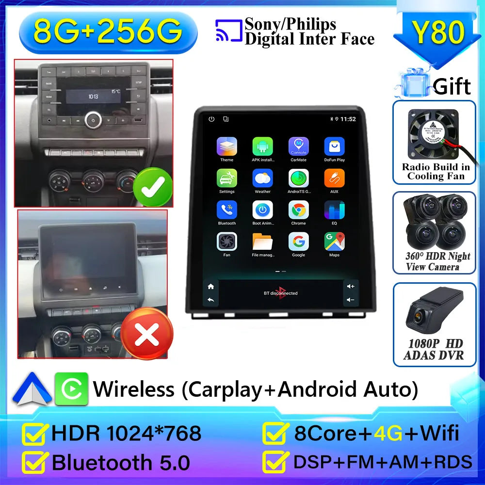 Renault Clio 5 Multimedia Car Radio with Android Auto & GPS - image 8