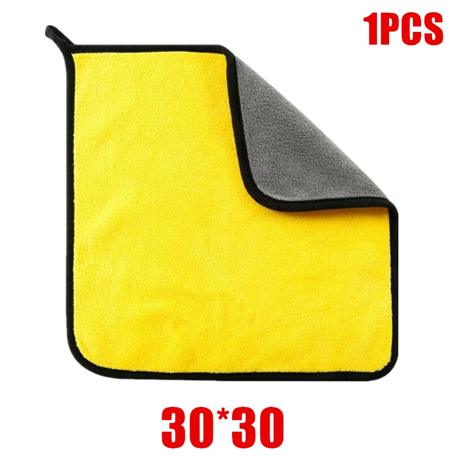 Double Layer Microfiber Car Wash and Drying Towels, 1, 2 or 6 pcs