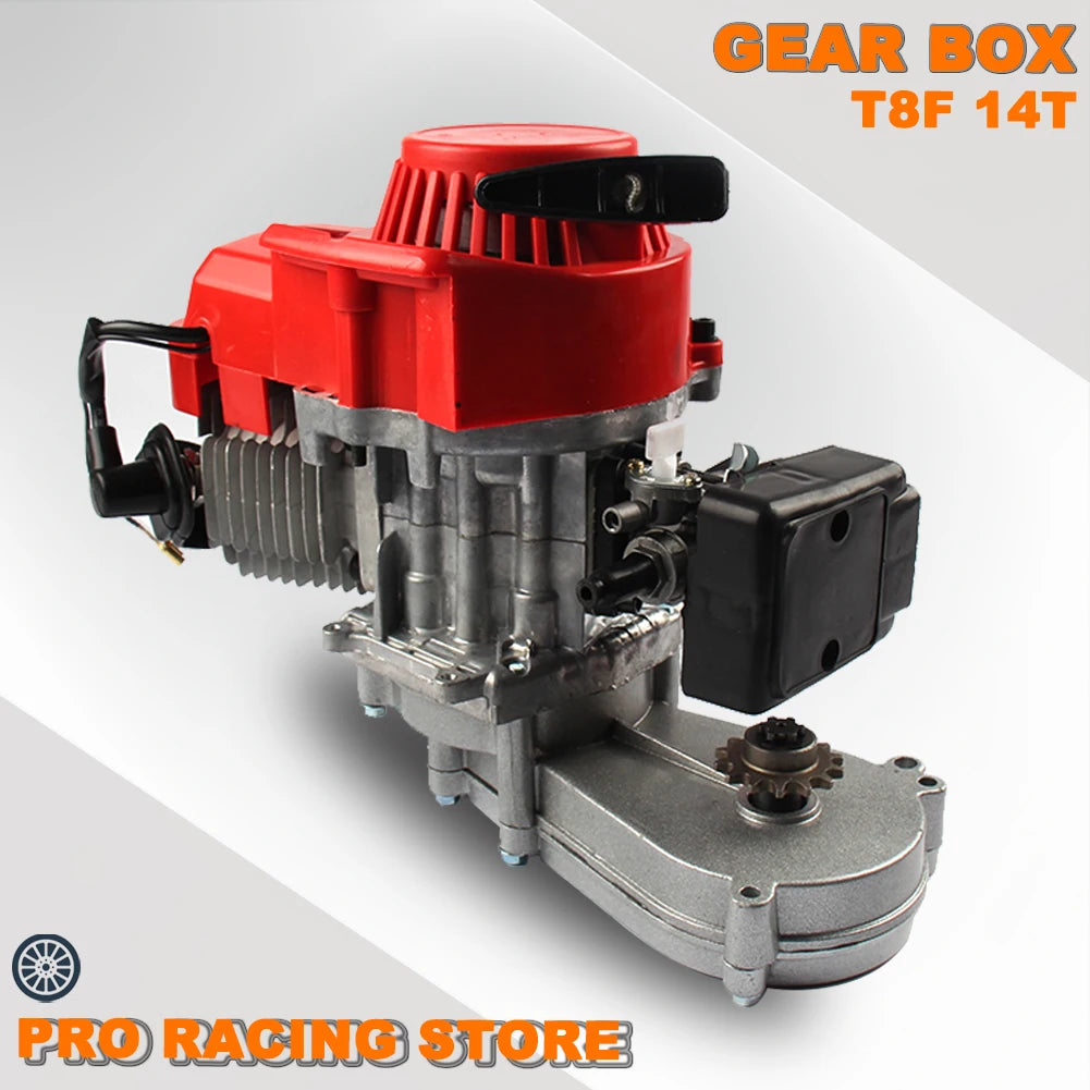49cc 2-Stroke Engine with T8F 14T Gearbox for Pocket and Mini Dirt Bikes