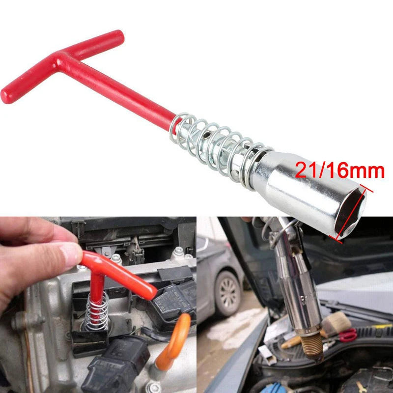 T Type Spark Plug Socket Wrench 360 Degree Swivel Head 14/16/21mm for Car Motorcycle