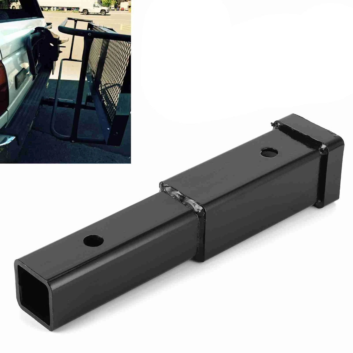 12in Trailer Hitch Extension 500lbs Towing Extender Steel  Tube for Class 3/4 2in Receiver Trailer Hitch Extension