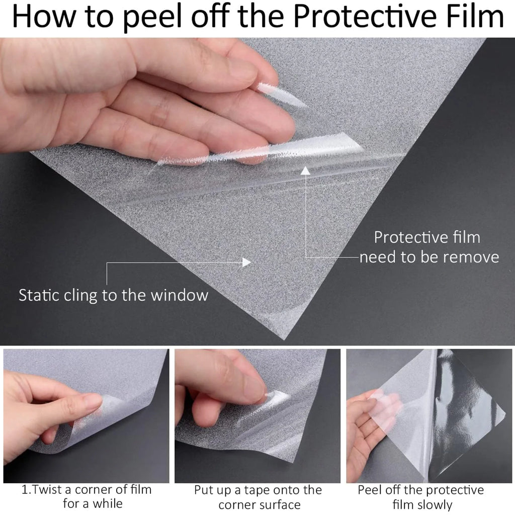 Frosted Window Privacy Film – UV Blocking, Static Cling