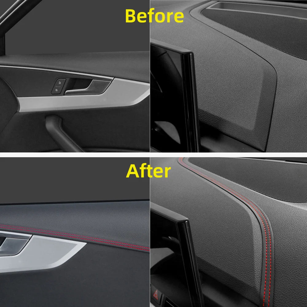Braided PU Leather Decorative Trim Strip for Car Interior, 0.5m or 2m