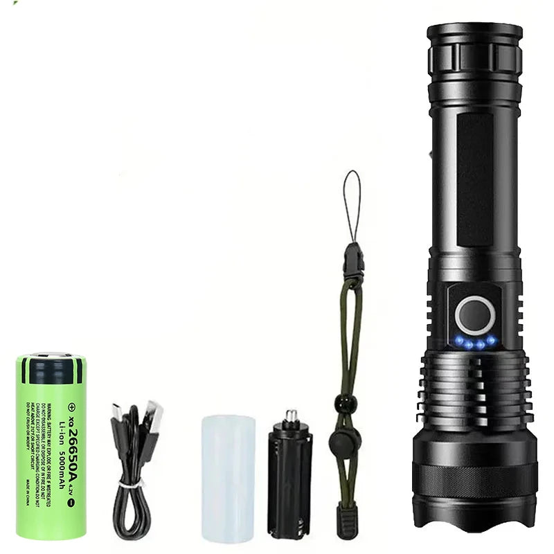 Rechargeable High Power LED Tactical Flashlight for Emergency & Hiking