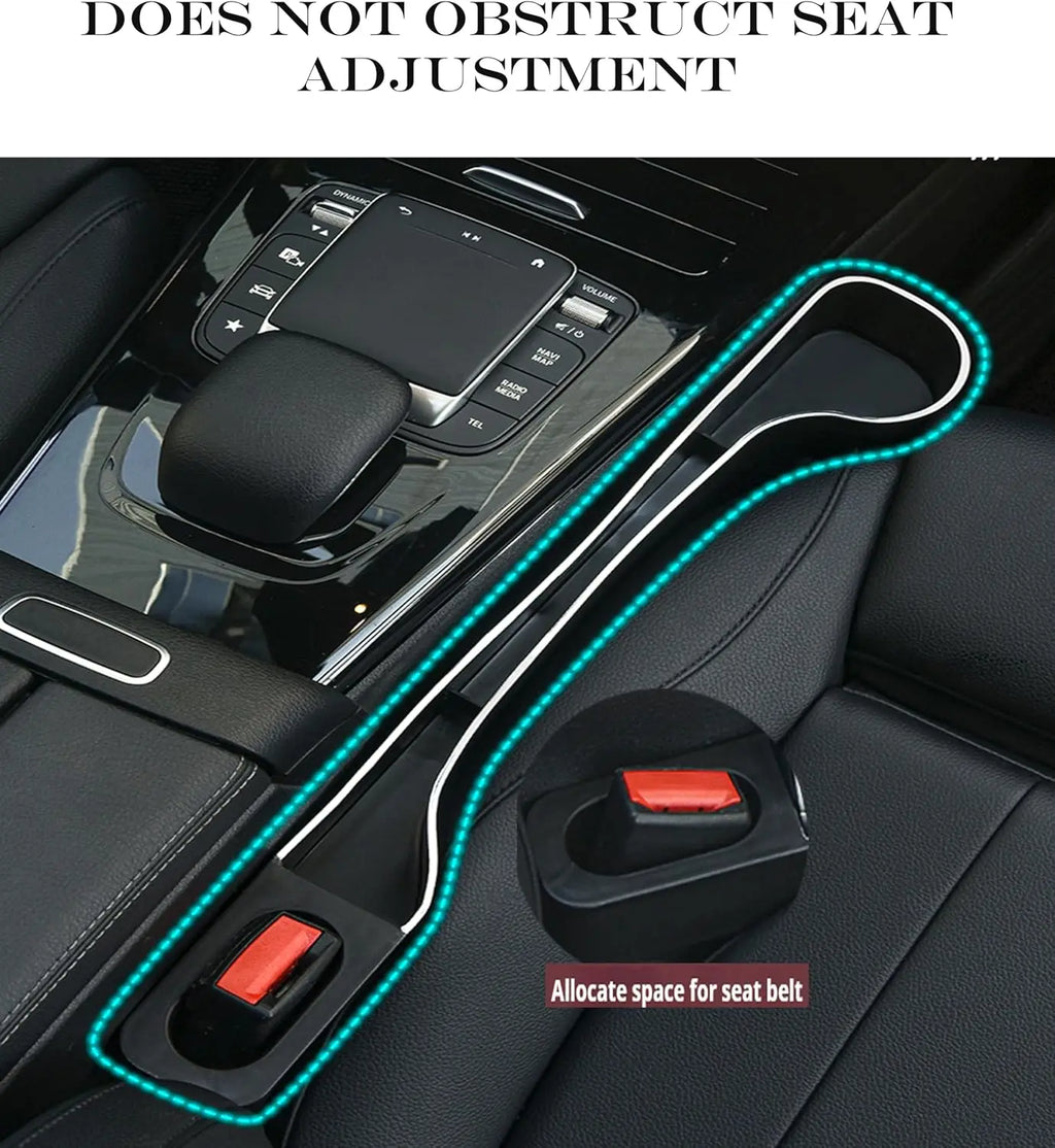 Car Side Seat Gap Filler Organizer with Cup Holder and Phone Holder Upgrade
