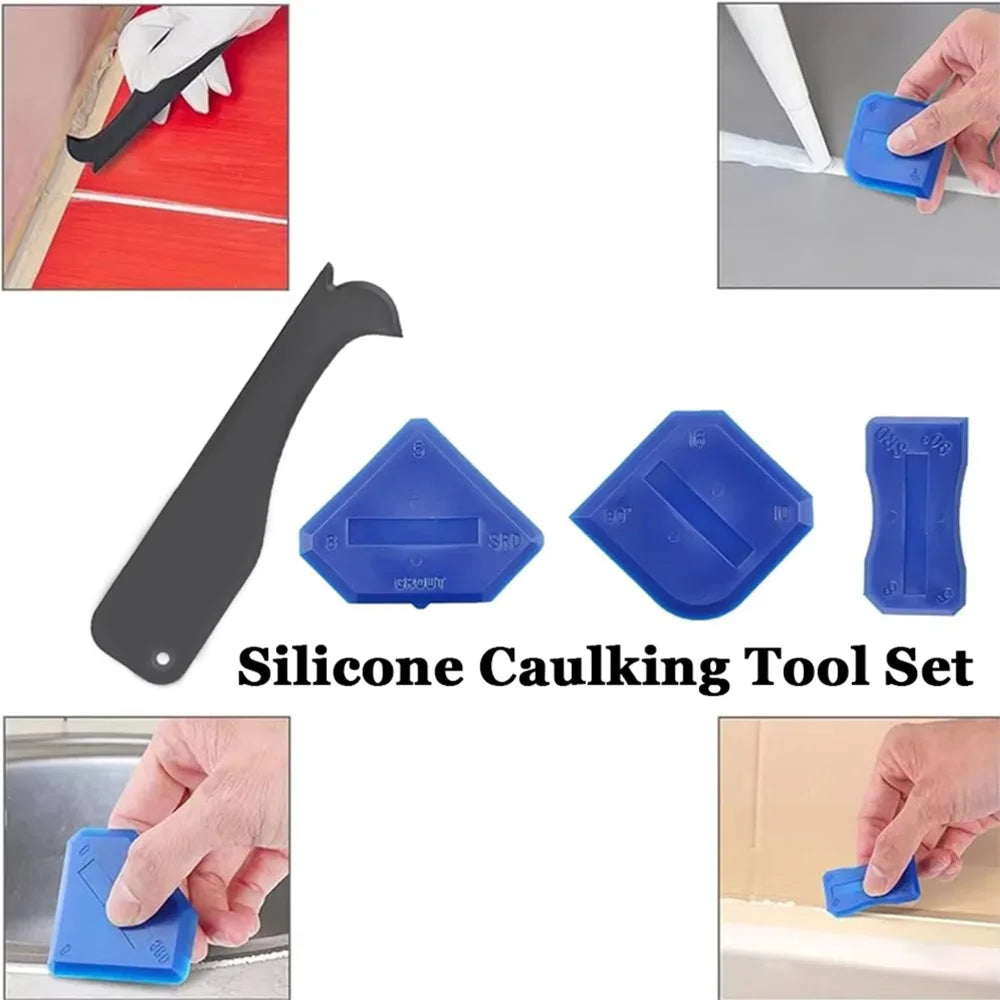 5-in-1 Silicone Caulking Tool & Caulk Remover Scraper for Bathroom & Kitchen