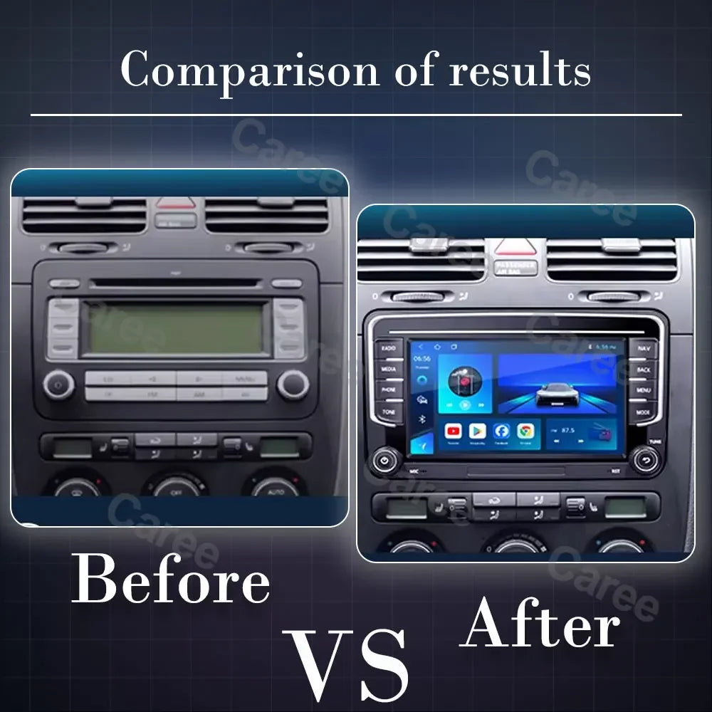 7" Android 14 Double DIN GPS Car Stereo with Android Auto for VW Skoda - image 2