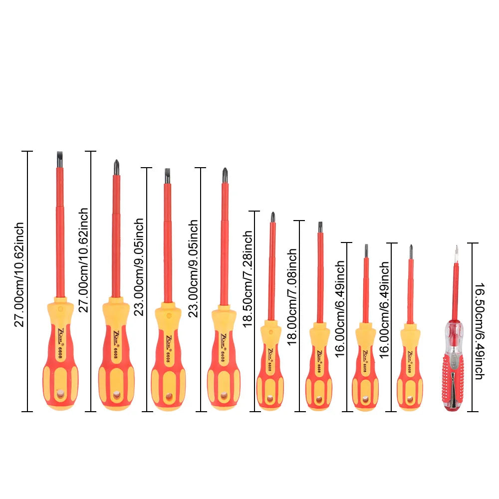 Electrician Magnetic Insulated Screwdriver Set - Phillips & Slotted - image 10