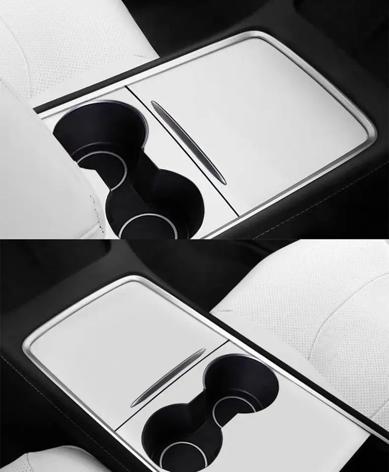 Wood Grain and Carbon Look Center Console Film for Tesla Model Y 2021-2023