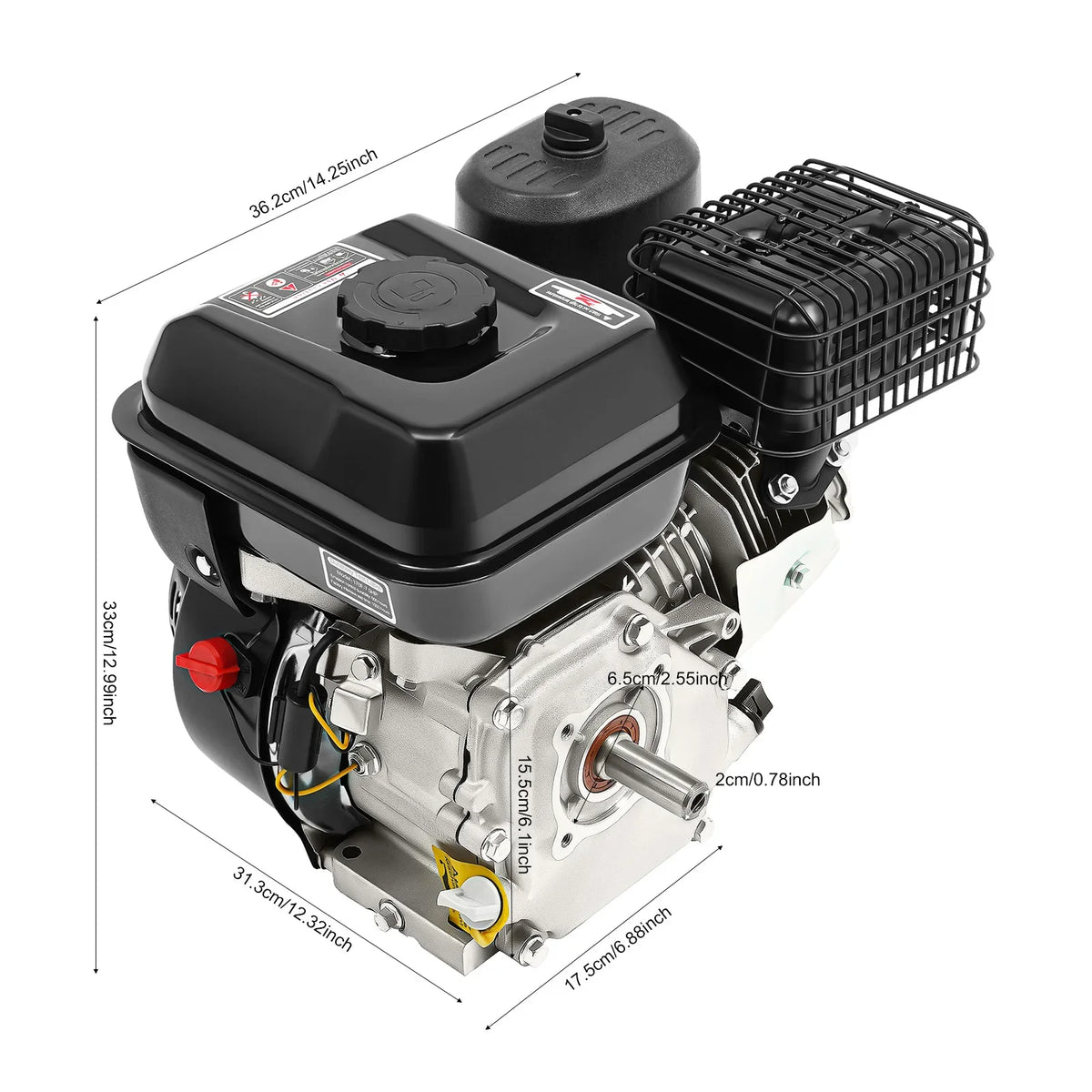 7.5HP 212cc Gas Engine, 4-Stroke Electric Start, 20mm Shaft