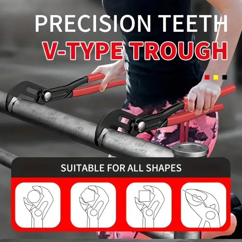 Water Pump Pliers Quick-Release Plumbing Pliers Pipe Wrench Adjustable Water Pipe Clamp Large Opening Pliers Wrench Hand Tools
