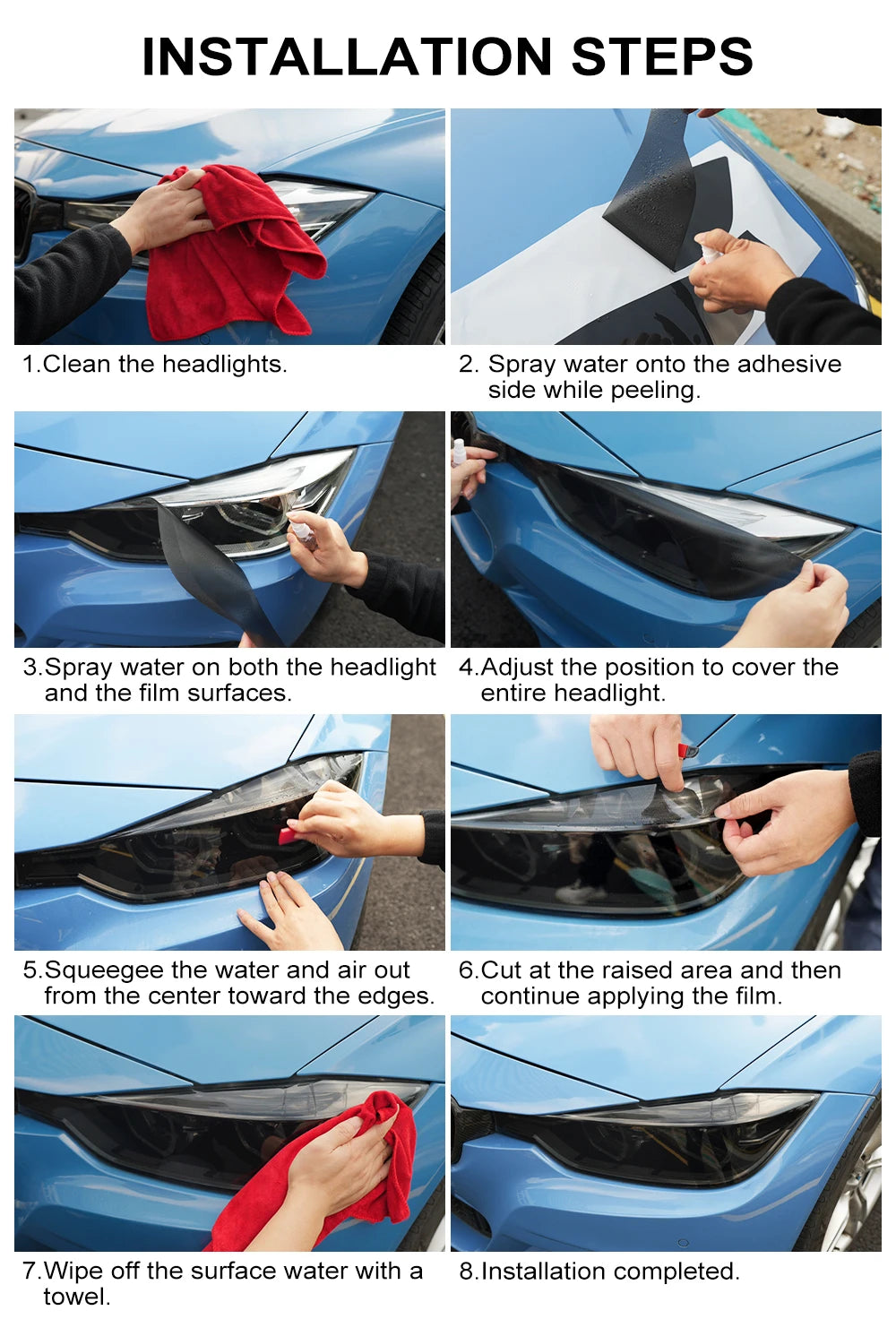 Smoke Black Headlight Protection Film for Toyota Grand Highlander - view 13