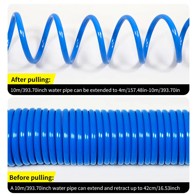 Portable Spring Garden Hose 10/15m – Curly Magic Water Pipe