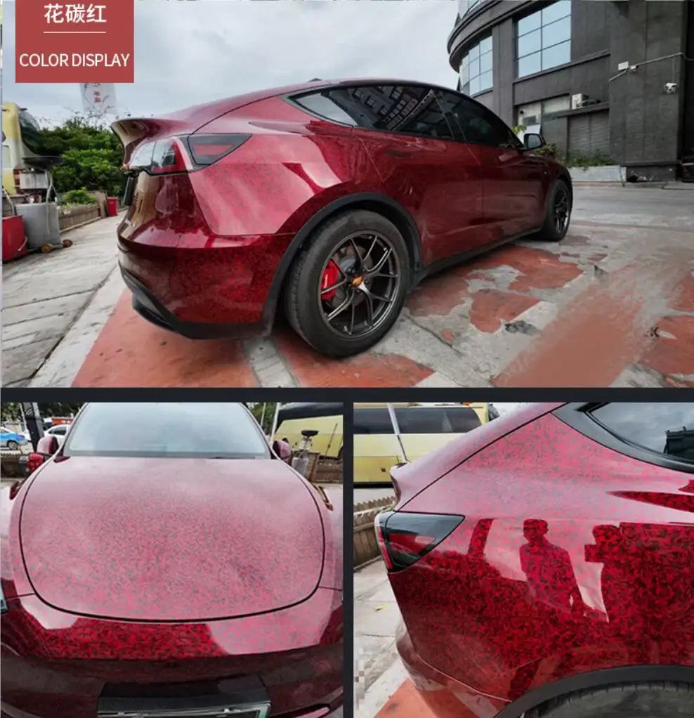 Glossy Forged Carbon Fiber Vinyl Wrap for Vehicle Customization - image 4