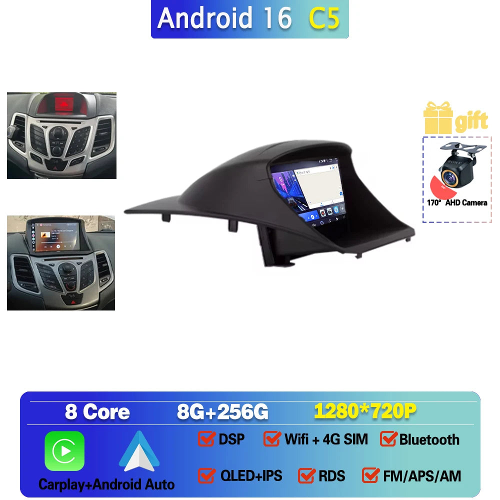 Ford Fiesta Mk6 9 Inch Android 16 CarPlay GPS Head Unit - image 13